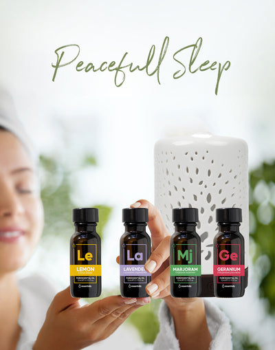 Peaceful Sleep Bundle - 4 Organic Essential Oils + FREE Diffuser! - Essentially Co Australia